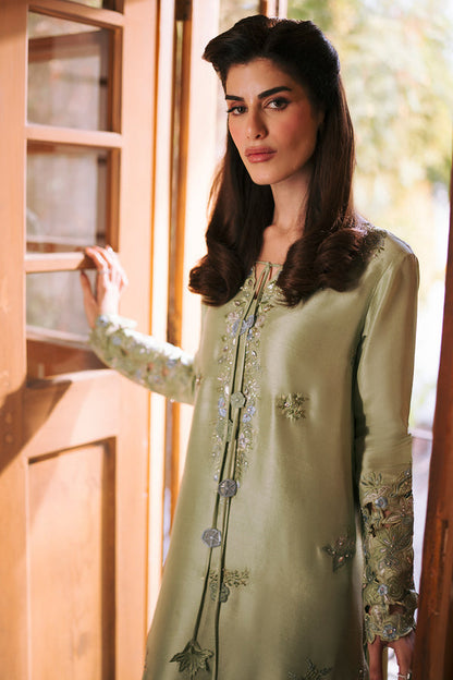 Zona Shaham Luxury Embroidered Raw Silk 3Pc Unstitched Suit