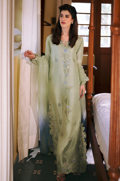 Zona Shaham Luxury Embroidered Raw Silk 3Pc Unstitched Suit