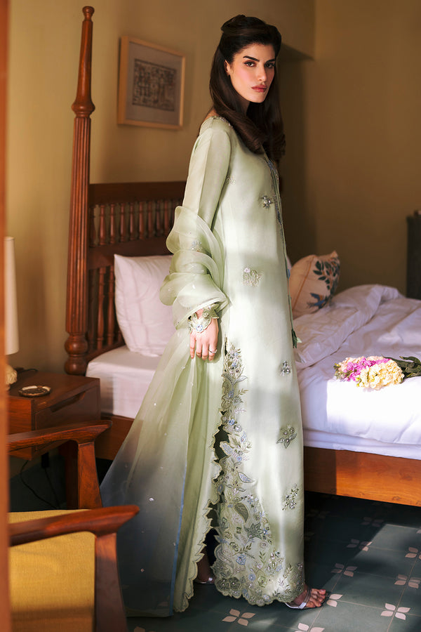 Zona Shaham Luxury Embroidered Raw Silk 3Pc Unstitched Suit