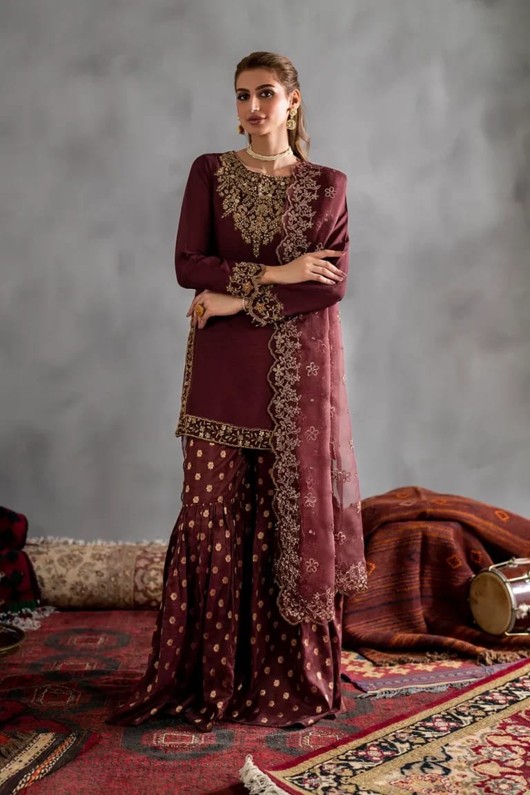 Iznik Luxury Chiffon Embroidered 3Pc Unstitched