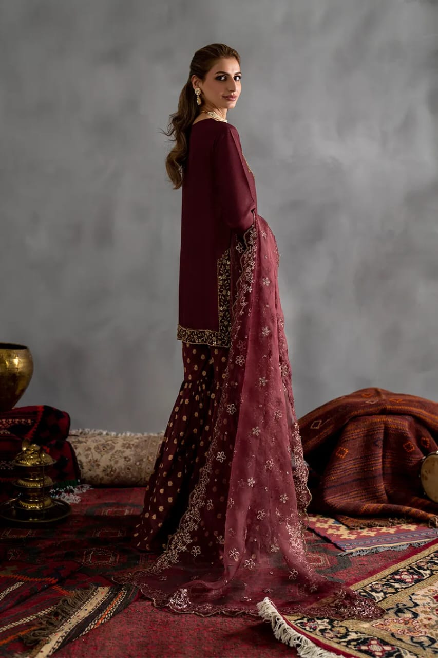 Iznik Luxury Chiffon Embroidered 3Pc Unstitched