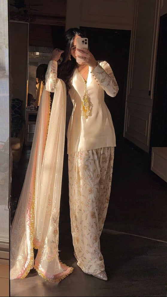 Zainab Shamsi Studio Luxury Raw Silk Embroidered 3Pc Unstitched The Ayla Set