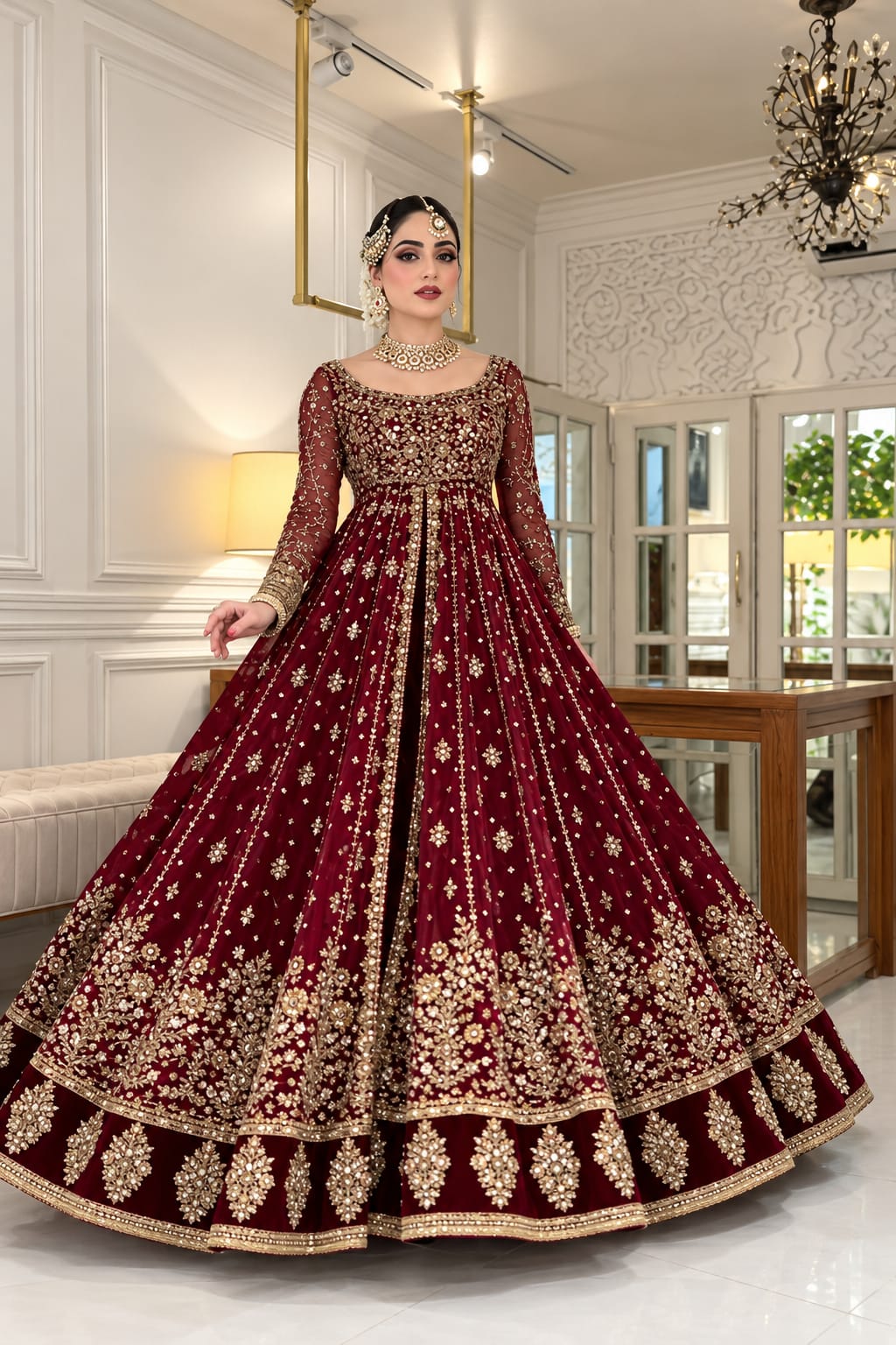 Haris Shakeel Shifa Luxury Net Embroidered 3 Piece Unstitched Suit