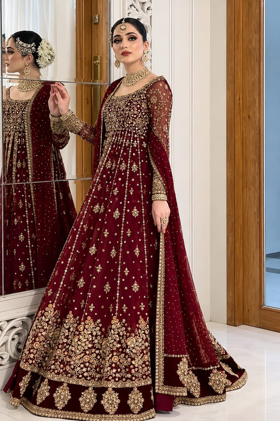 Haris Shakeel Shifa Luxury Net Embroidered 3 Piece Unstitched Suit
