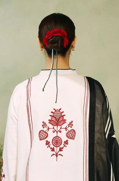 Zara Shah Jahan - 3PC Lawn Embroidered Shirt With Slub Lawn Printed Dupatta And Lawn Trouser