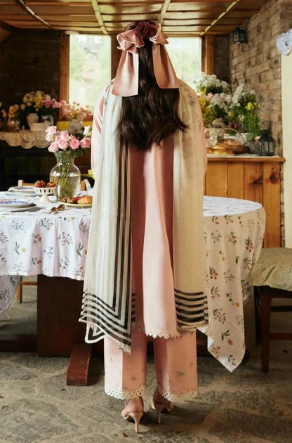 Zara Shah Jahan - 3PC Unstiched Lawn Embroidered Shirt With Slub Net Dupatta