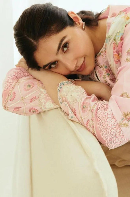 Zara Shah Jahan - 3PC Unstitched Lawn Embroidered Shirt with Digital Printed Silk Dupatta