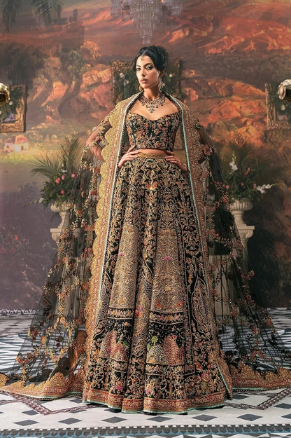 Fahad Hussayn Luxury Raw Silk Bridal Collection AJOOBA Fully Hand Made