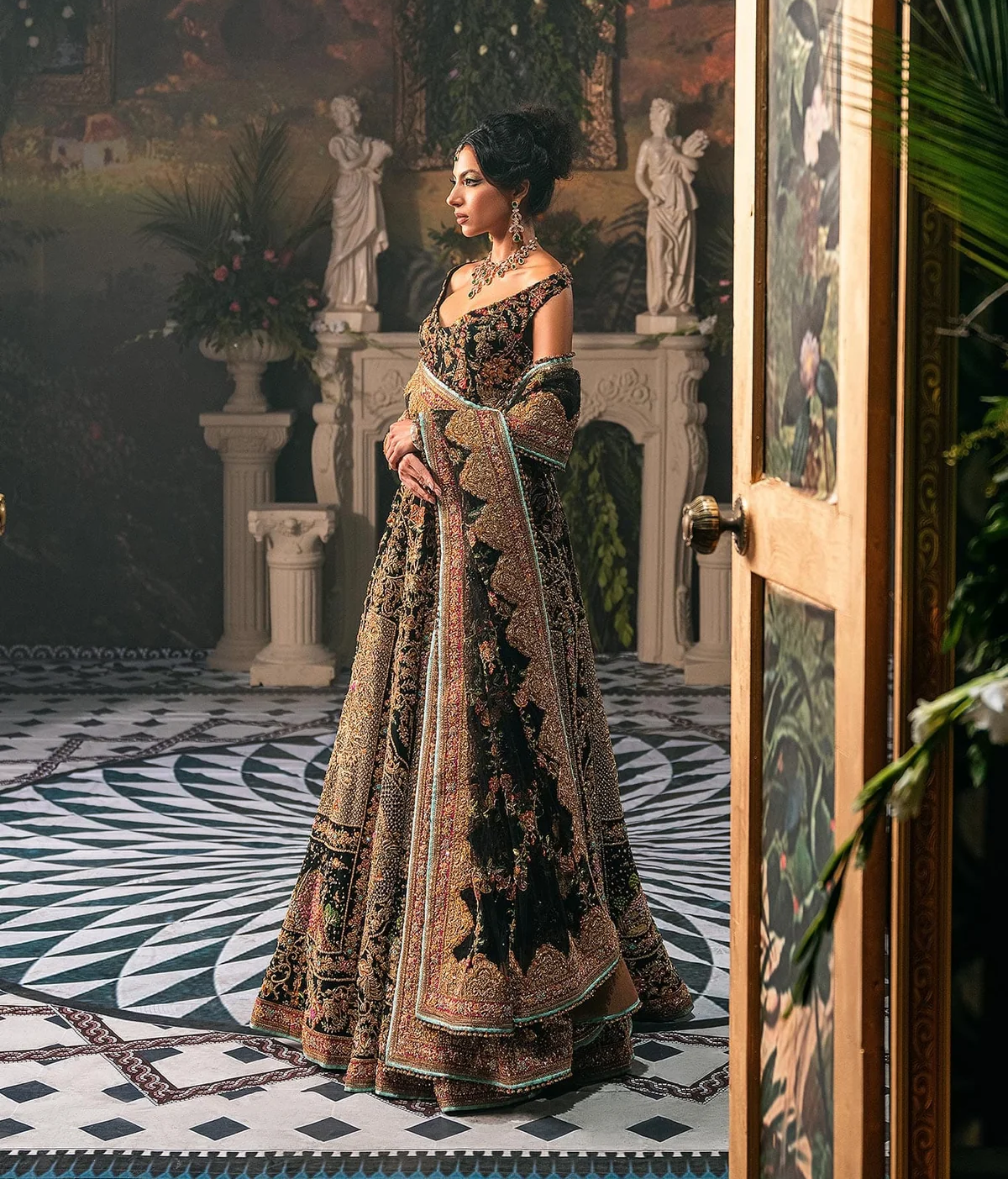 Fahad Hussayn Luxury Raw Silk Bridal Collection AJOOBA Fully Hand Made