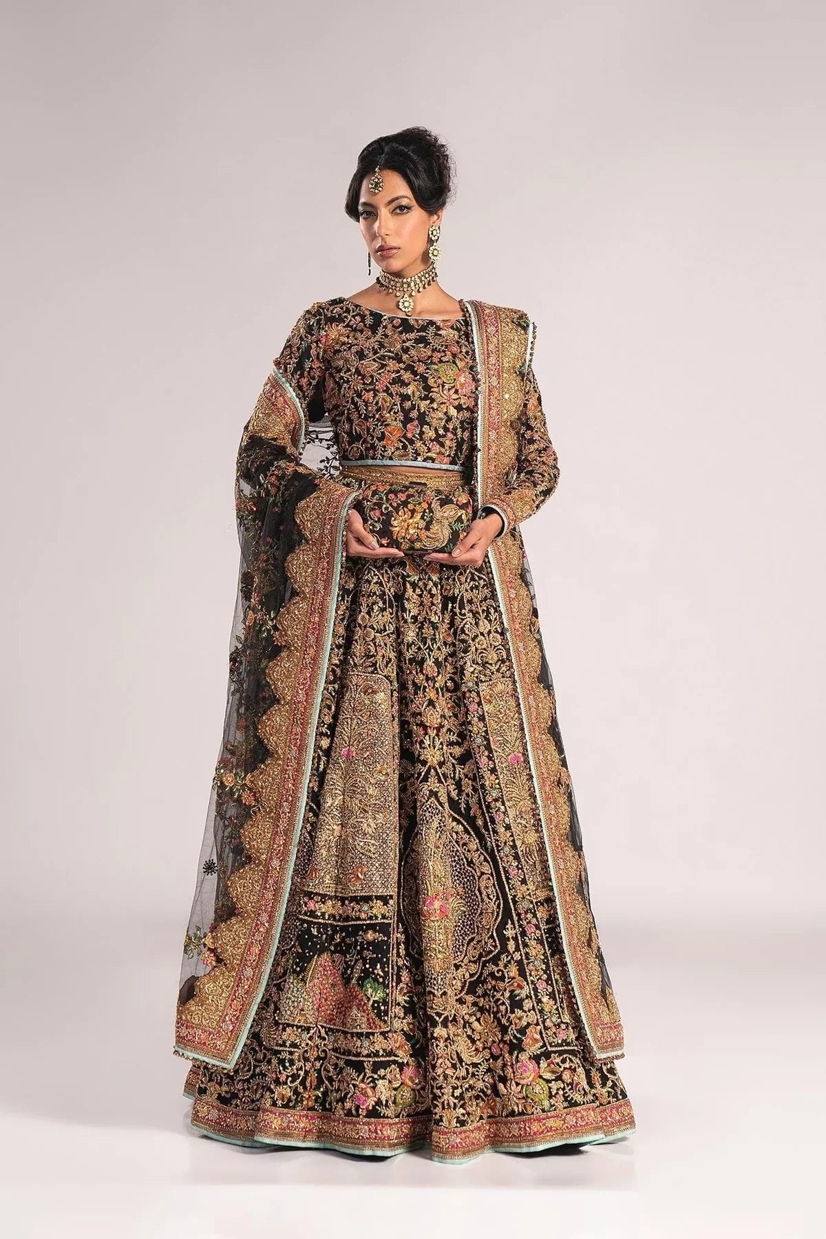 Fahad Hussayn Luxury Raw Silk Bridal Collection AJOOBA Fully Hand Made