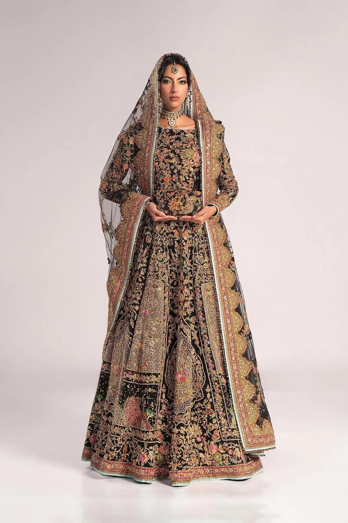 Fahad Hussayn Luxury Raw Silk Bridal Collection AJOOBA Fully Hand Made
