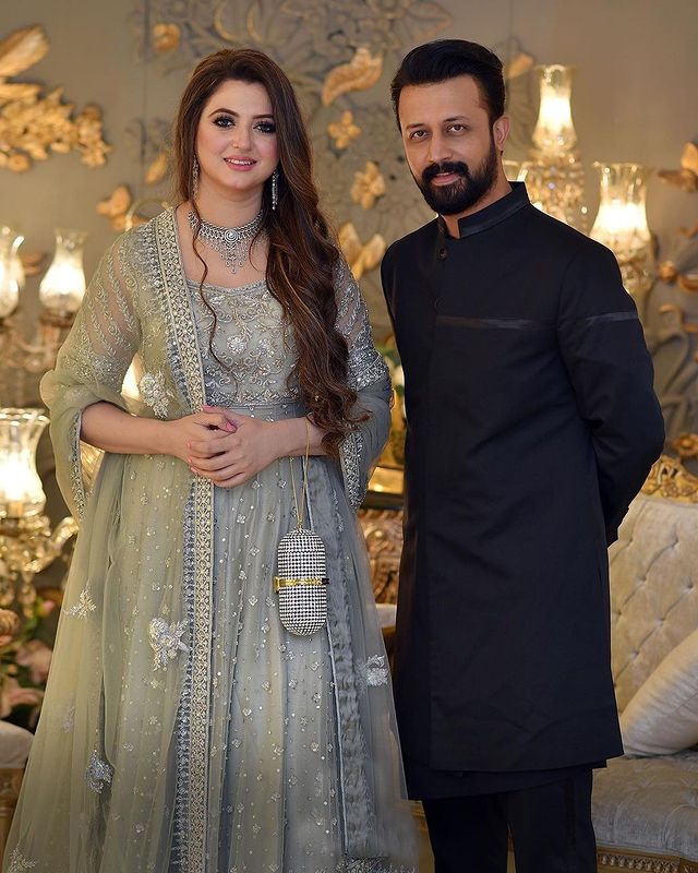 Sarah Atif Luxury Net Embroidered Unstitched Suit