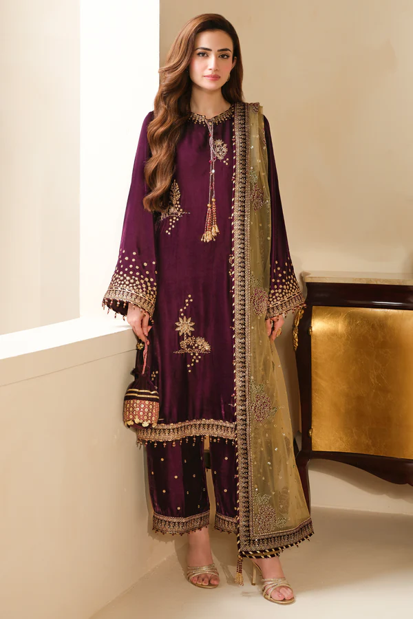 Jazmine Luxury Embroidered Unstitched Velvet Formal