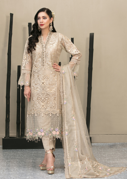 Maria.B Festive Embroidered Organza Collection 3 Pieces Unstitched Skin