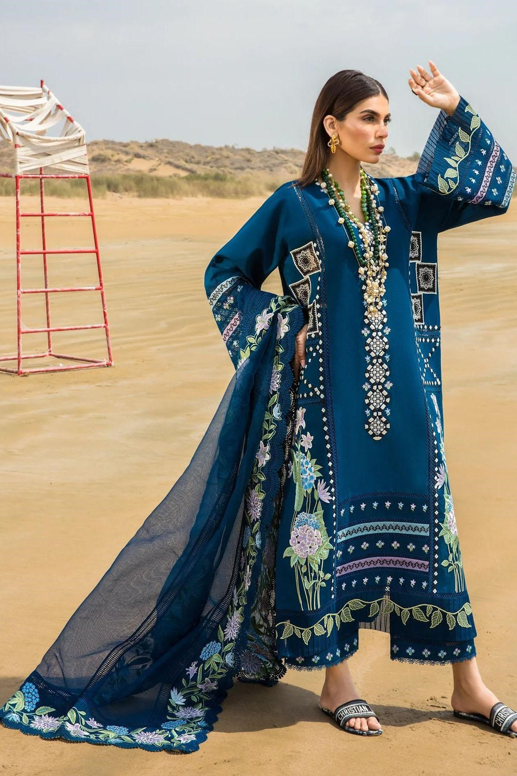 Crimson By Saira Shakira Luxury Lawn Embroidered 3 Piece Unstitched Bohemian Summer D7A