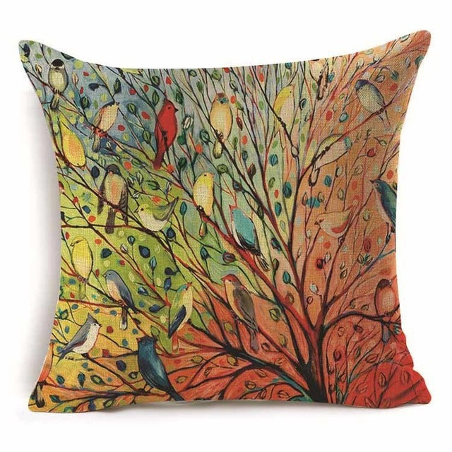 Cotton Branch With Pattern With Pillow Pillow Cover