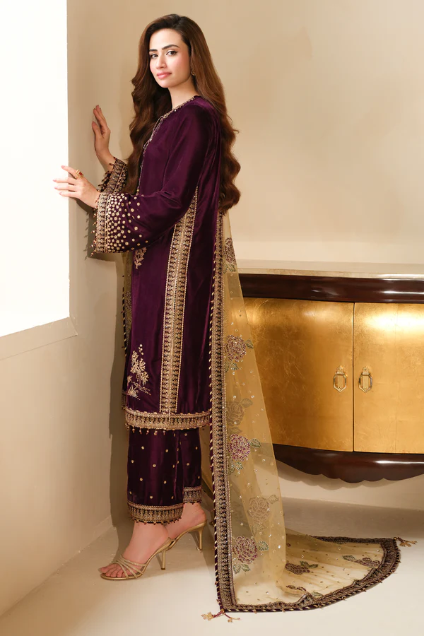 Jazmine Luxury Embroidered Unstitched Velvet Formal