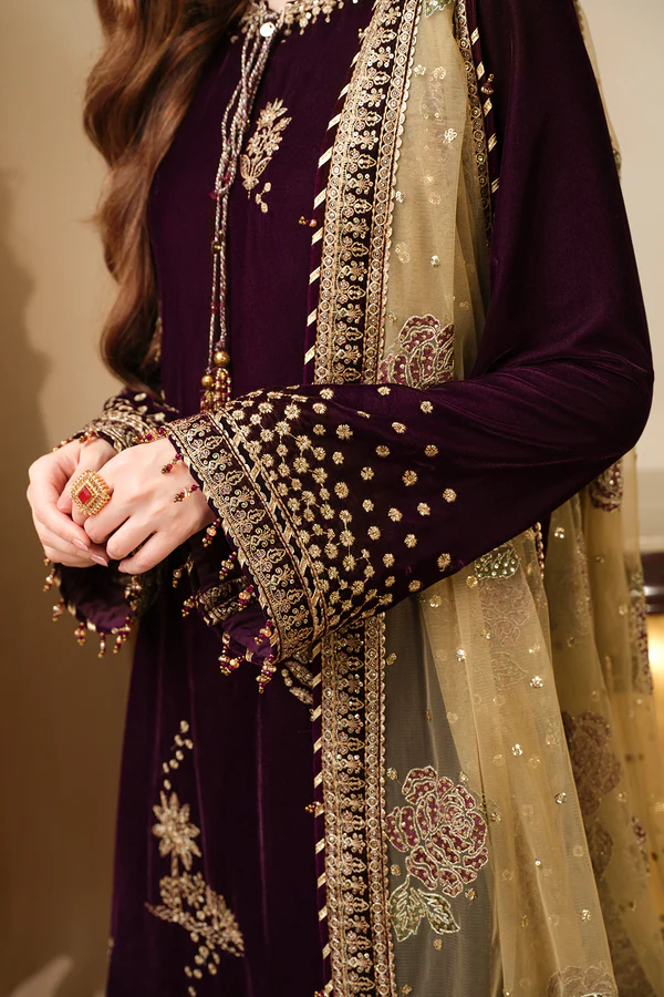 Jazmine Luxury Embroidered Unstitched Velvet Formal