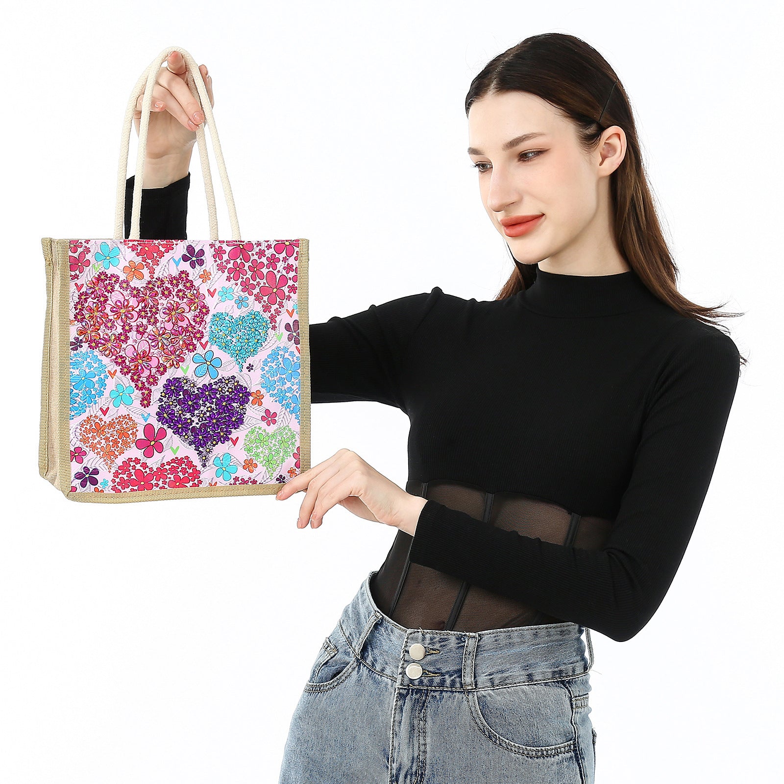 5d Diamond Painting Stick-on Crystals Bright Crystal Tote Bag