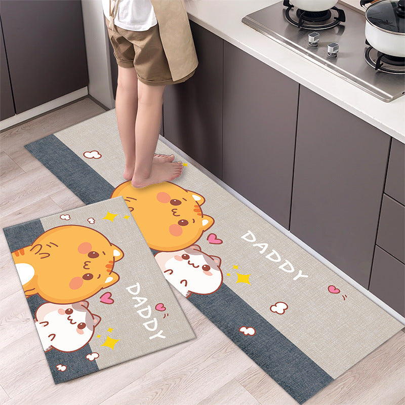 Cartoon Floor Mat Kitchen Strip Rug Simple