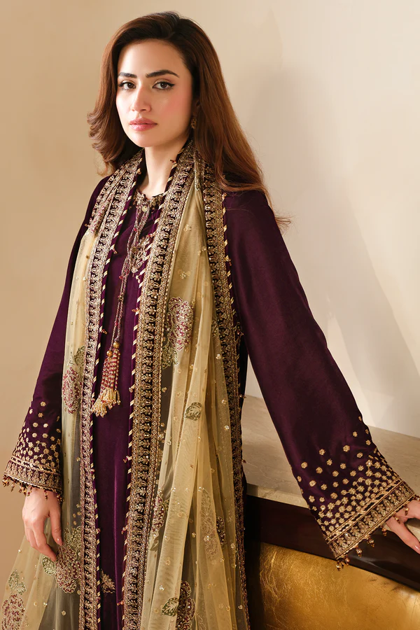 Jazmine Luxury Embroidered Unstitched Velvet Formal
