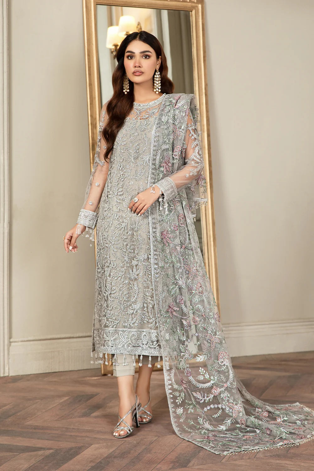 Zarif Grace - Luxury Net Embroidered 3 Piece Unstitched