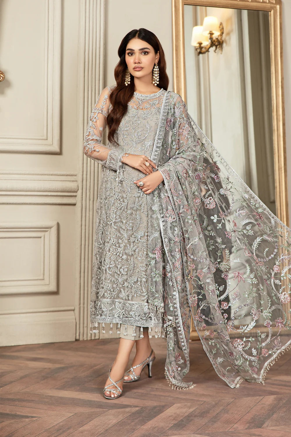 Zarif Grace - Luxury Net Embroidered 3 Piece Unstitched