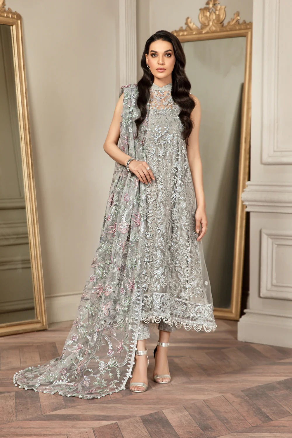 Zarif Grace - Luxury Net Embroidered 3 Piece Unstitched
