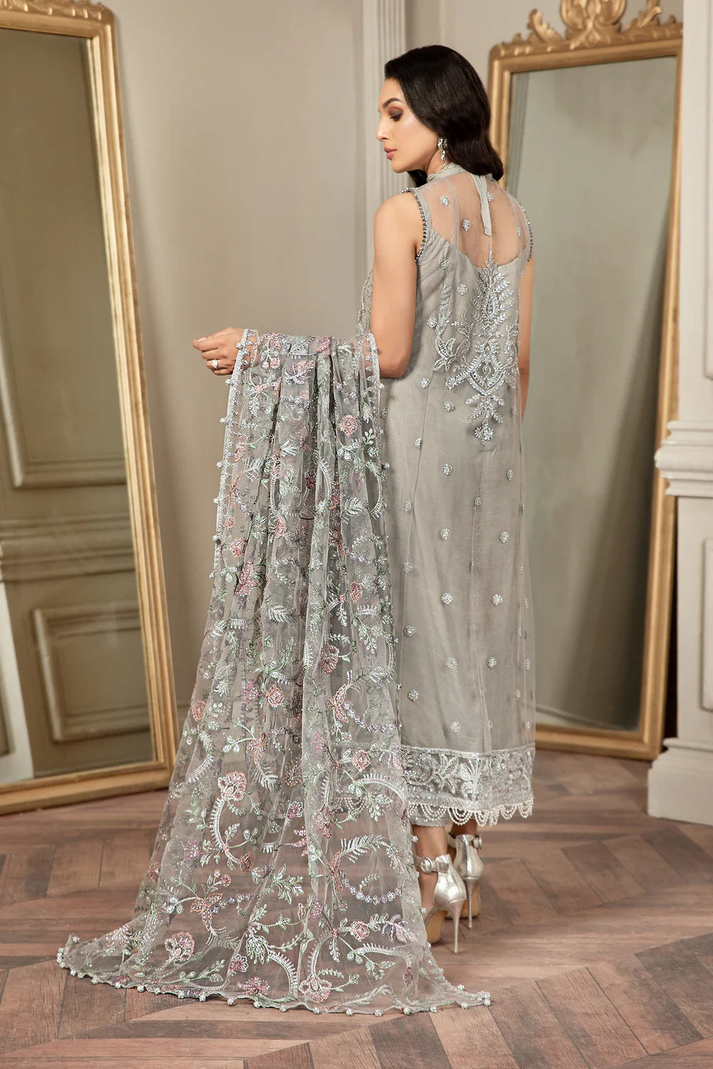 Zarif Grace - Luxury Net Embroidered 3 Piece Unstitched