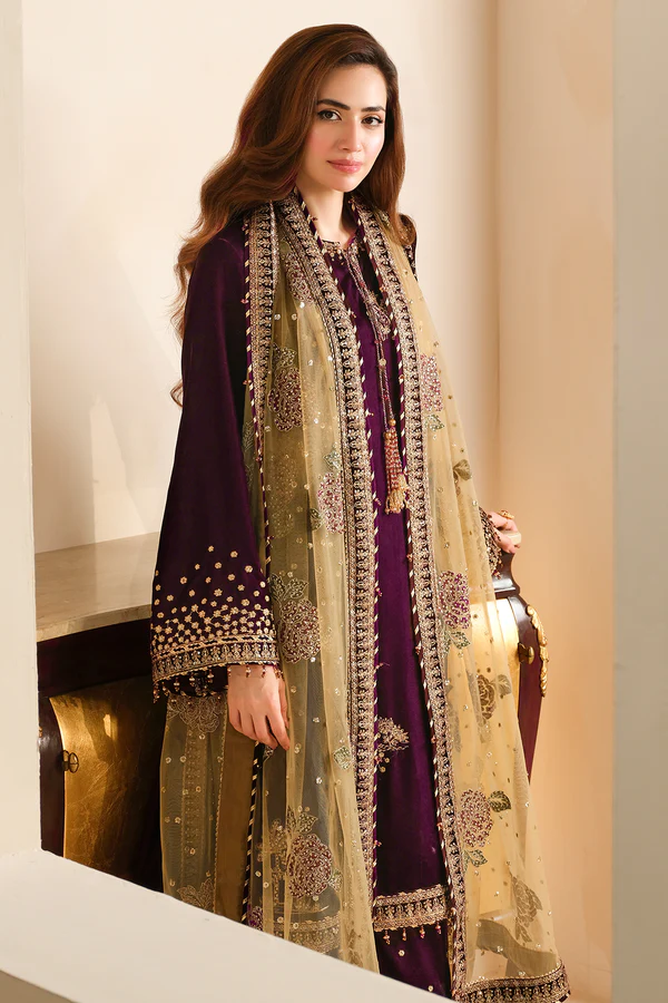 Jazmine Luxury Embroidered Unstitched Velvet Formal