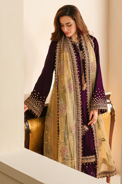 Jazmine Luxury Embroidered Unstitched Velvet Formal