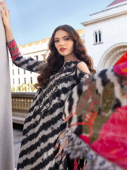 Charizma Aghaz e Nou Embroidered Lawn Unstitched 3Pc Suit