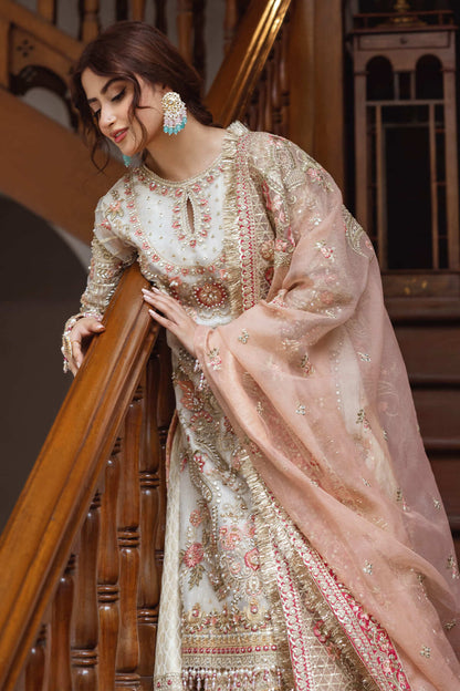 Imrozia Luxury Organza Embroidered 3Pc Unstitched Suit Zevar