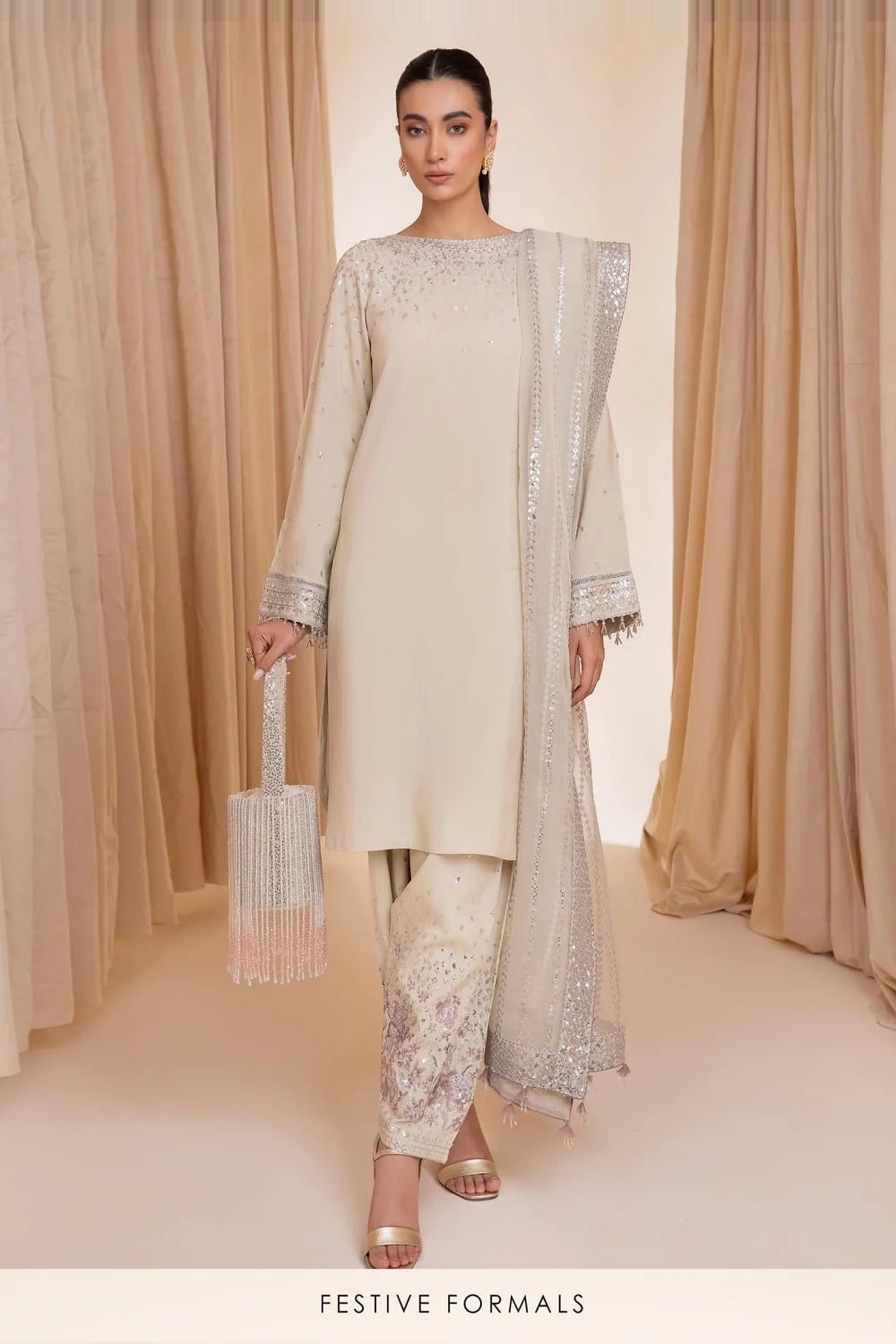 Jazmin Luxury Raw Silk Embroidered Unstitched 3 Piece