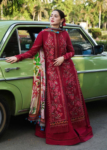 Hussain Rehar Luxury Lawn Embroidered Unstitched Suit BLOOM