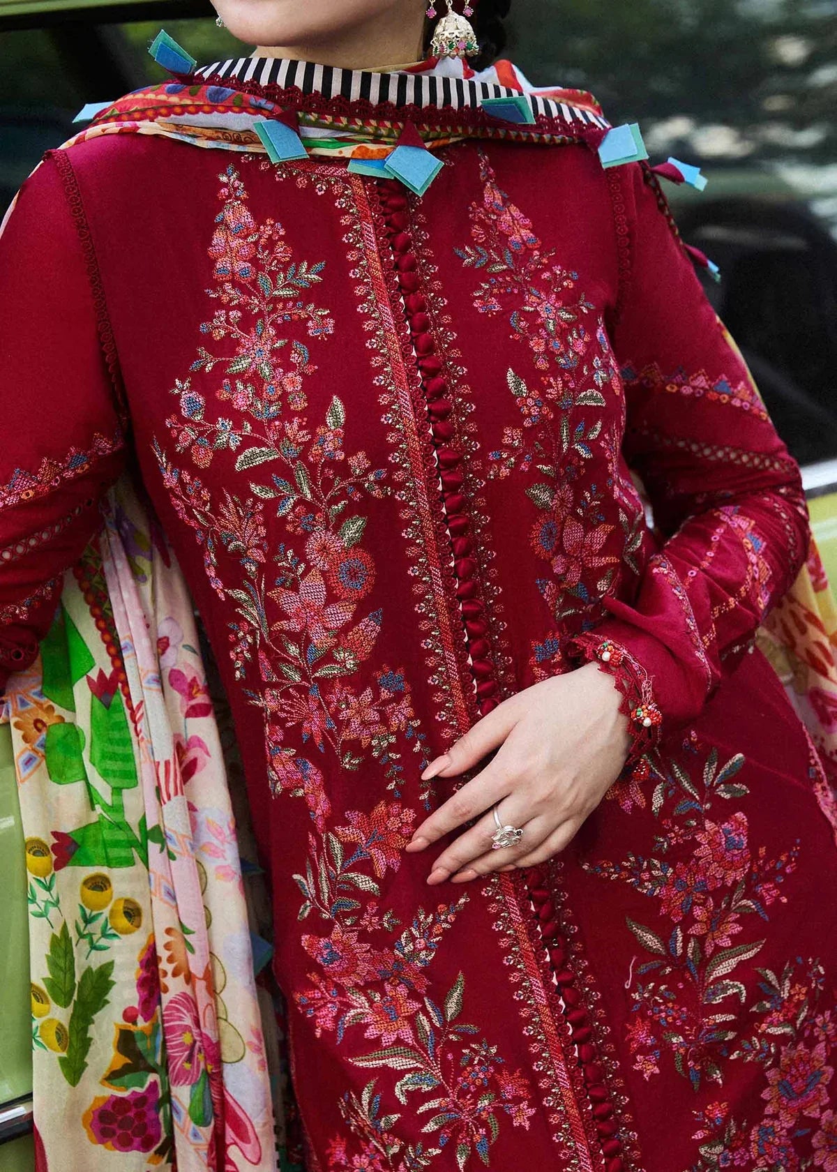 Hussain Rehar Luxury Lawn Embroidered Unstitched Suit BLOOM