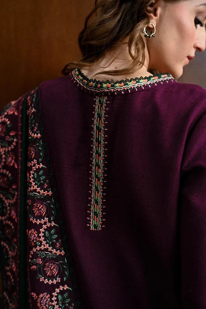 Batik Luxury lawn Embroidered Unstitched Collection Maroon