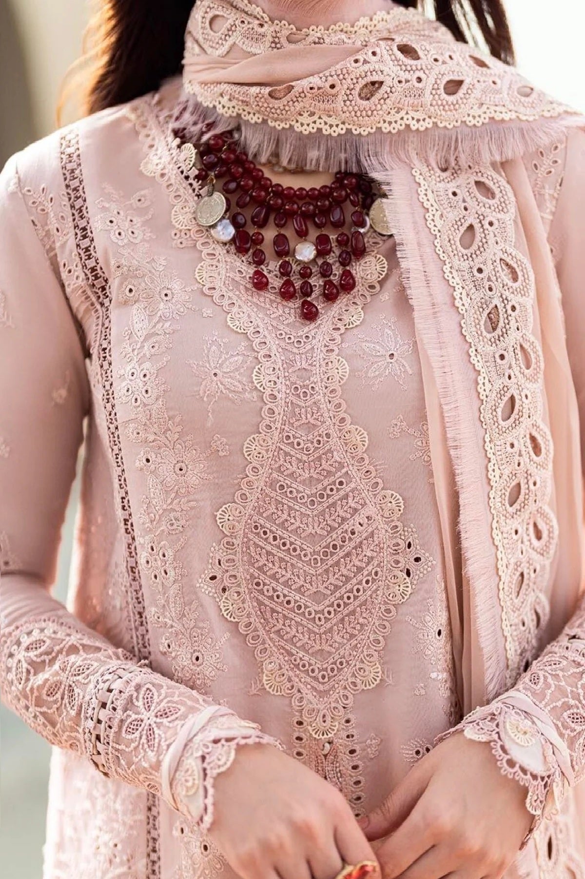 Qalamkar - Luxury Lawn Embroidered 3 Piece Unstitched - Zoe