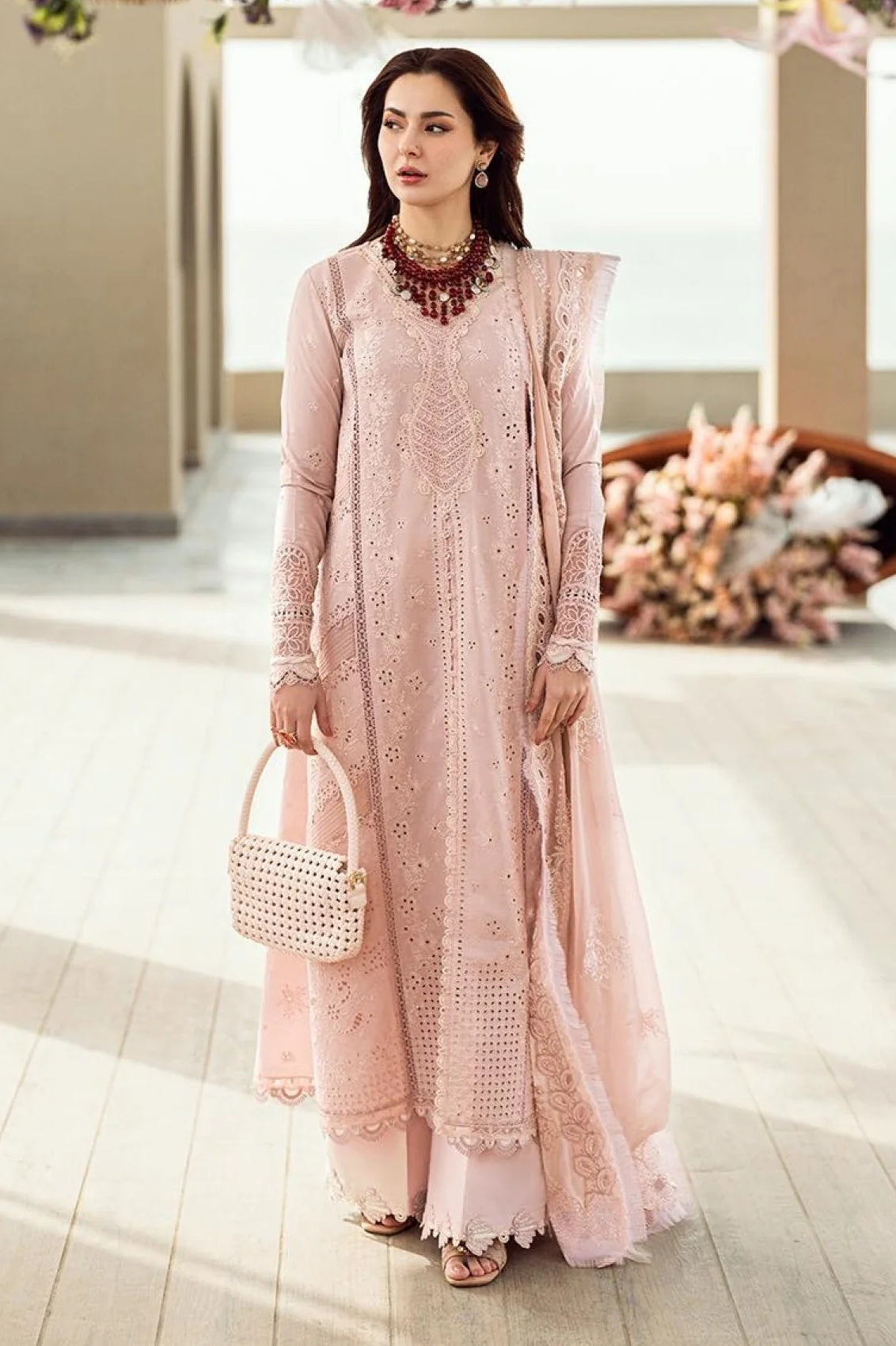 Qalamkar - Luxury Lawn Embroidered 3 Piece Unstitched - Zoe