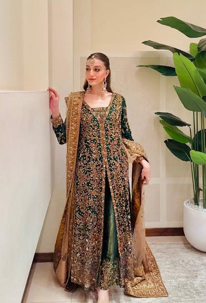 Haris Shakeel Luxury Raw Silk Embroidered 3Pc Unstitched