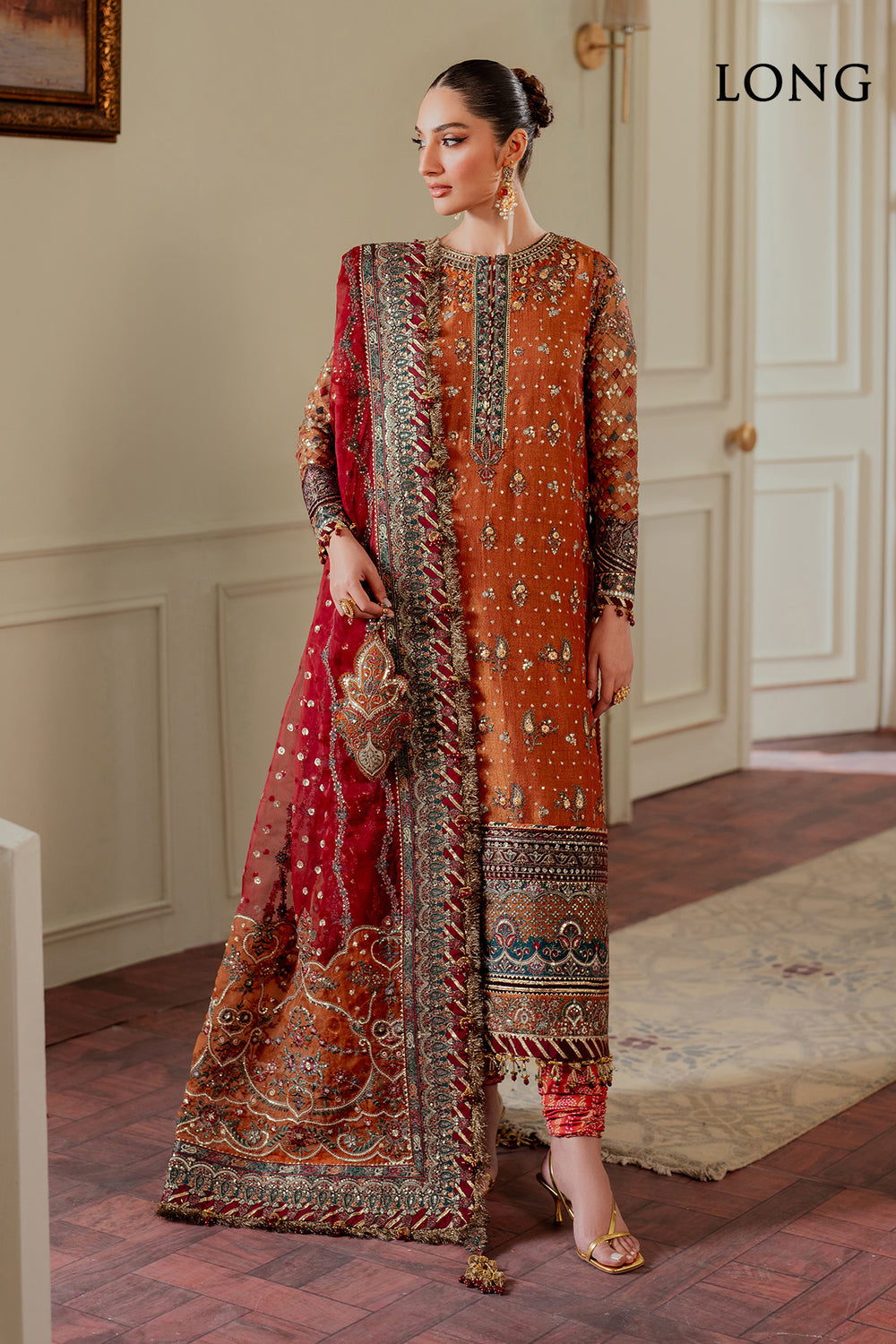 Baroque Luxury Chiffon Embroidered 3Pc Unstitched Suit