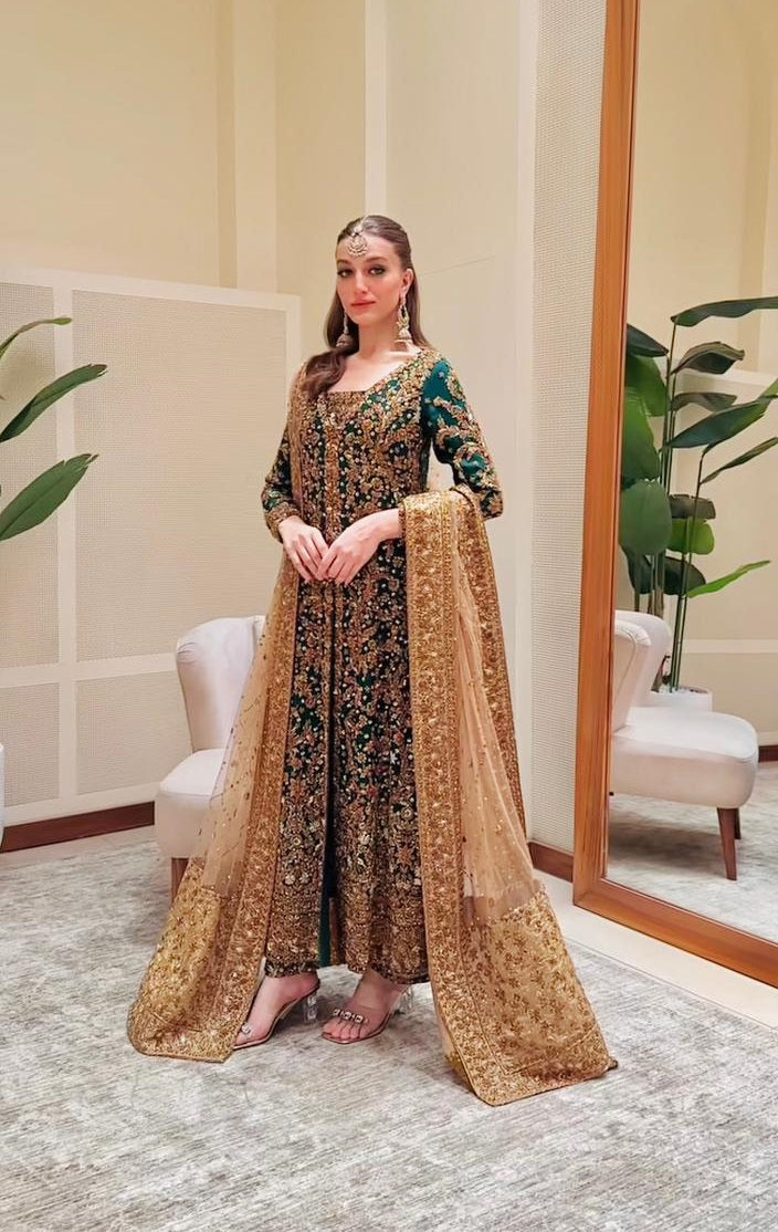 Haris Shakeel Luxury Raw Silk Embroidered 3Pc Unstitched
