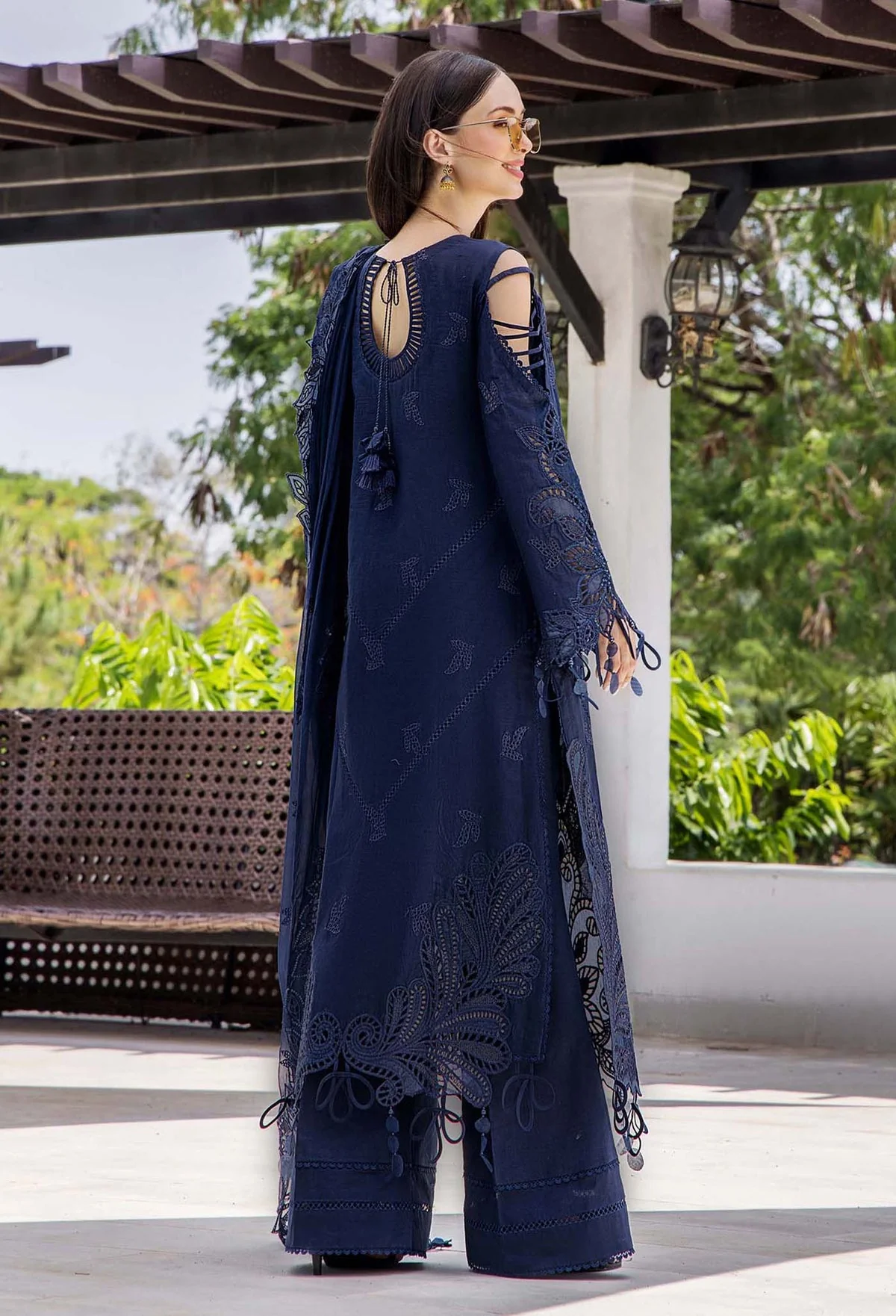 Adan Libas Luxury Lawn Embroidered 3 Pc Unstitched Suit Midnight Royale
