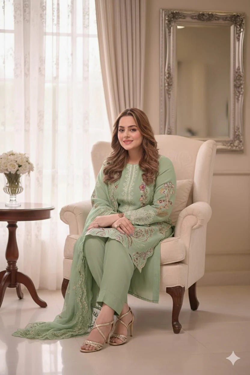 Aneelas - Luxury Lawn Embroidered Unstitched 3 Piece