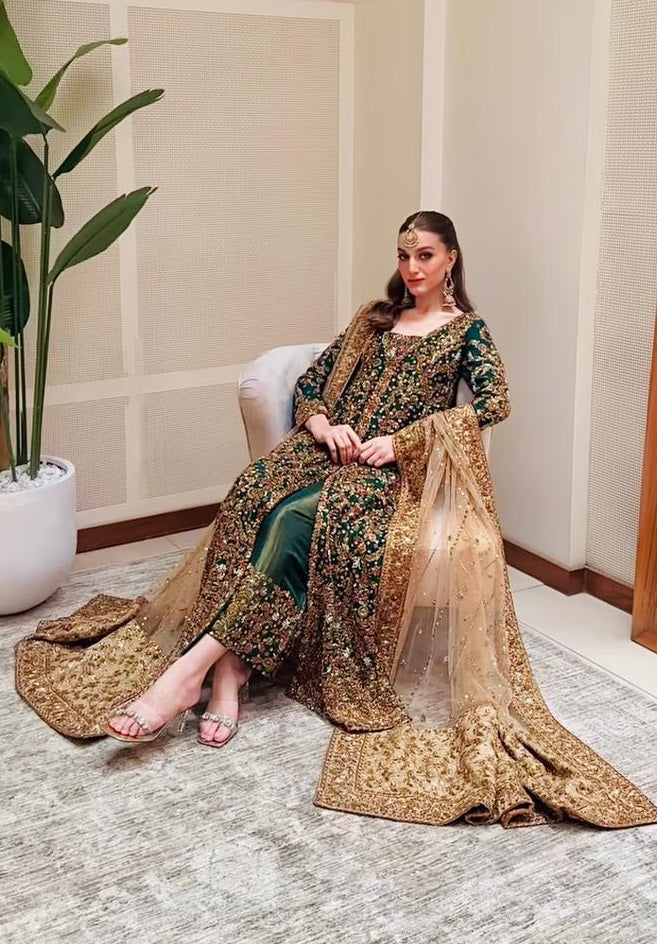 Haris Shakeel Luxury Raw Silk Embroidered 3Pc Unstitched