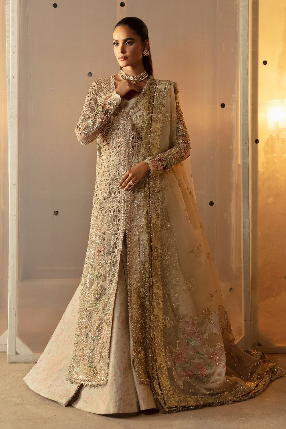 Afrozeh - Aniqa Luxury Organza Embroidered 3Pc Unstitched Suit