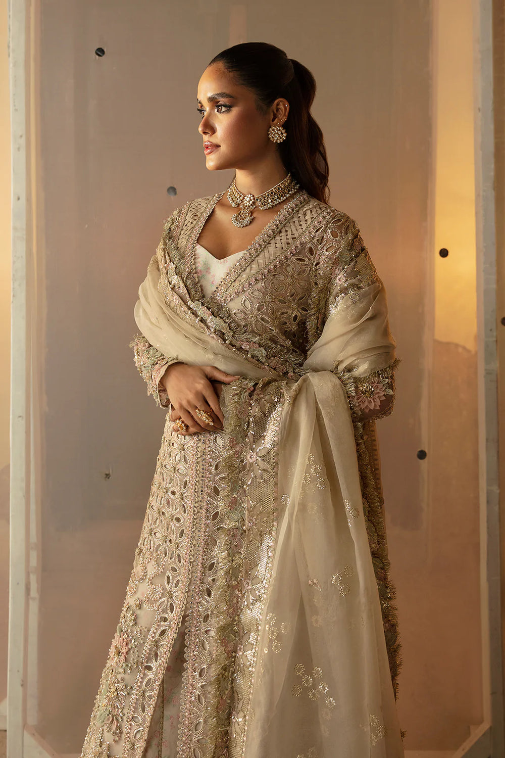 Afrozeh - Aniqa Luxury Organza Embroidered 3Pc Unstitched Suit