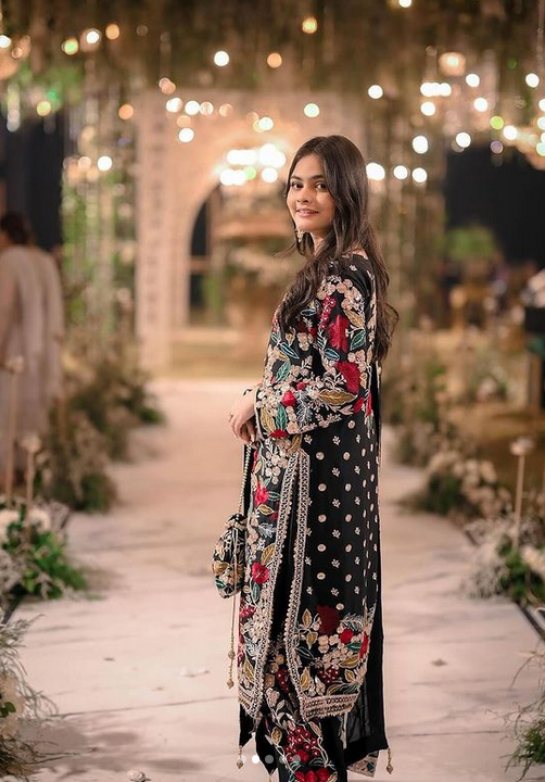 Haseen’s Mehnaaz Black Luxury Lawn Collection Unstitched