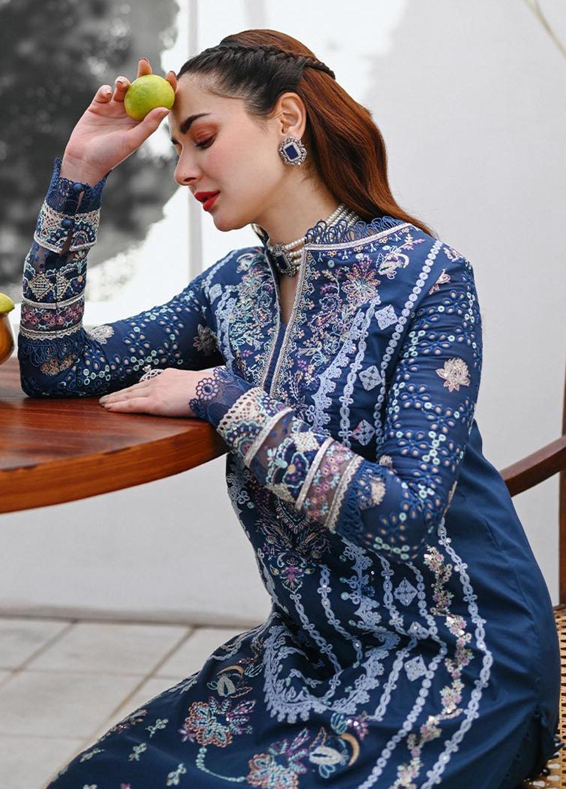 Sahil by Qalamkar Embroidered Lawn Suits Unstitched 3 Piece Kiral - Eid Collection