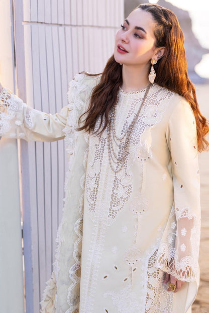 Qalamkar Sahil Kinare Luxury Lawn Embroidered 3 Piece Unstitched - Jana